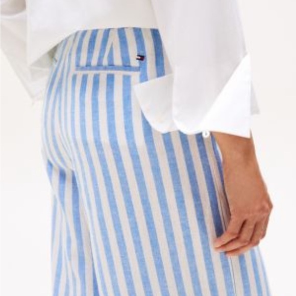 Tommy Hilfiger Women’s Striped Paperbag-Waist Wide-Leg Pants linen - Picture 2 of 8